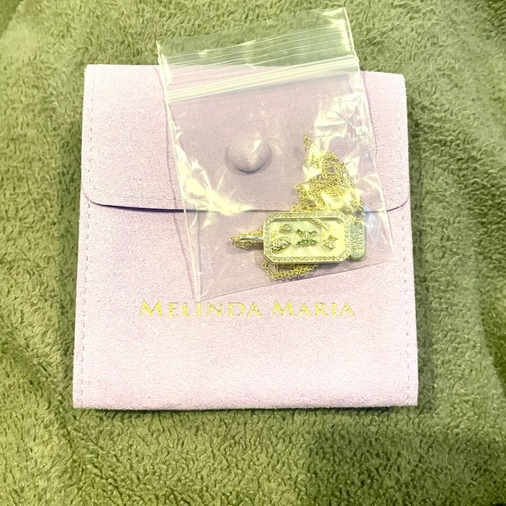 Melinda Maria Zodiac Amulet Necklace in Gold- Pisces - Picture 4 of 5